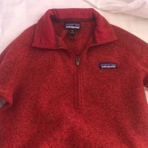red patagonia quarter zip